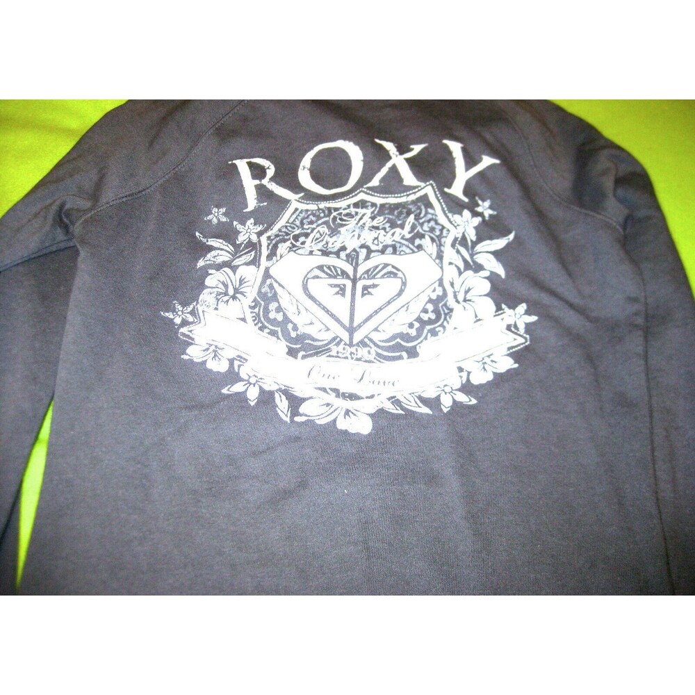 Roxy Pull Over Pullover Sweatshirt Hoodie Grey Gray Small S